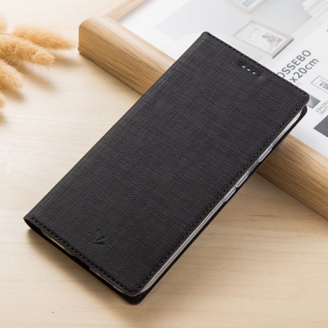 Vili Dmx - Motorola Moto E4 Plus Hülle - Case aus Leder - mit Standfunktion - schwarz