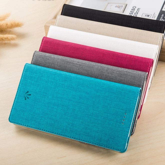 Vili Dmx - Motorola Moto E4 Plus Hülle - Case aus Leder - mit Standfunktion - weiss
