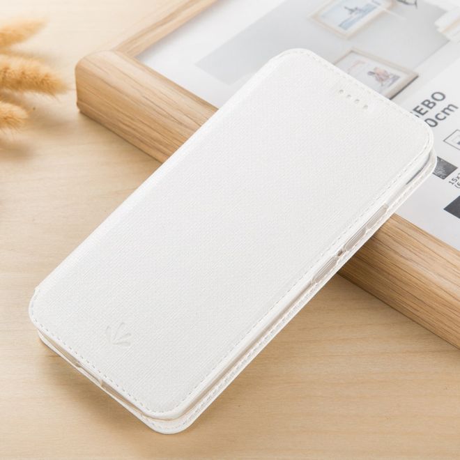 Vili Dmx - Motorola Moto Z2 Play Hülle - Case aus Leder - mit Standfunktion - weiss