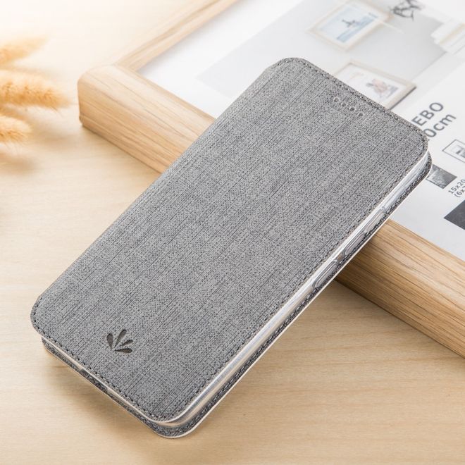 Vili Dmx - Motorola Moto Z2 Play Hülle - Case aus Leder - mit Standfunktion - grau