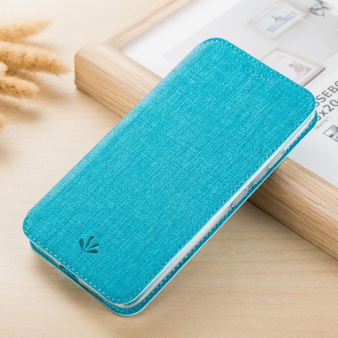 Vili Dmx - Motorola Moto Z2 Play Hülle - Case aus Leder - mit Standfunktion - blau