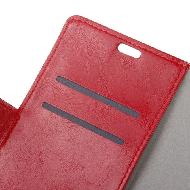 Motorola - Moto C Handy Case - Crazy Horse Leder Hülle - mit Magnetverschluss - rot