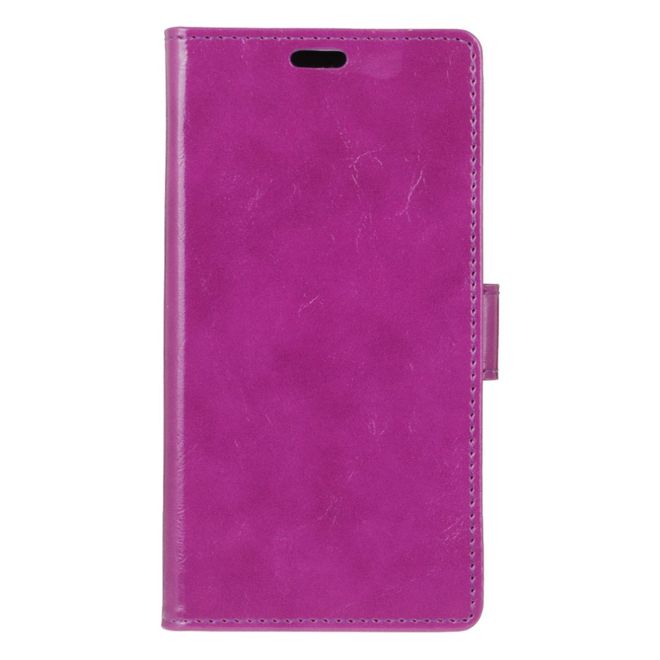 Motorola - Moto C Handy Case - Crazy Horse Leder Hülle - mit Magnetverschluss - purpur