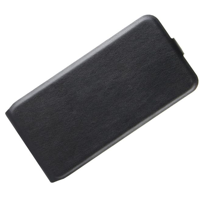 Motorola Moto C Plus Handy Hülle - Crazy Horse Leder Flipcase - vertikal - schwarz