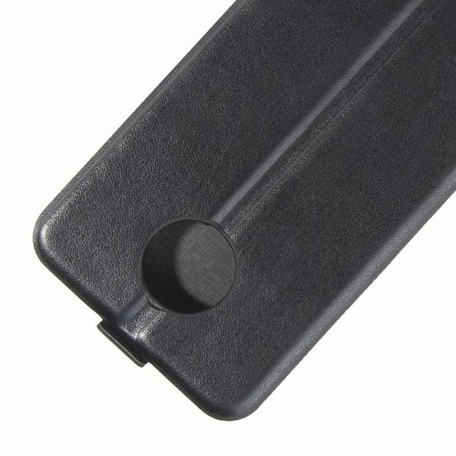 Motorola Moto C Plus Handy Hülle - Crazy Horse Leder Flipcase - vertikal - schwarz