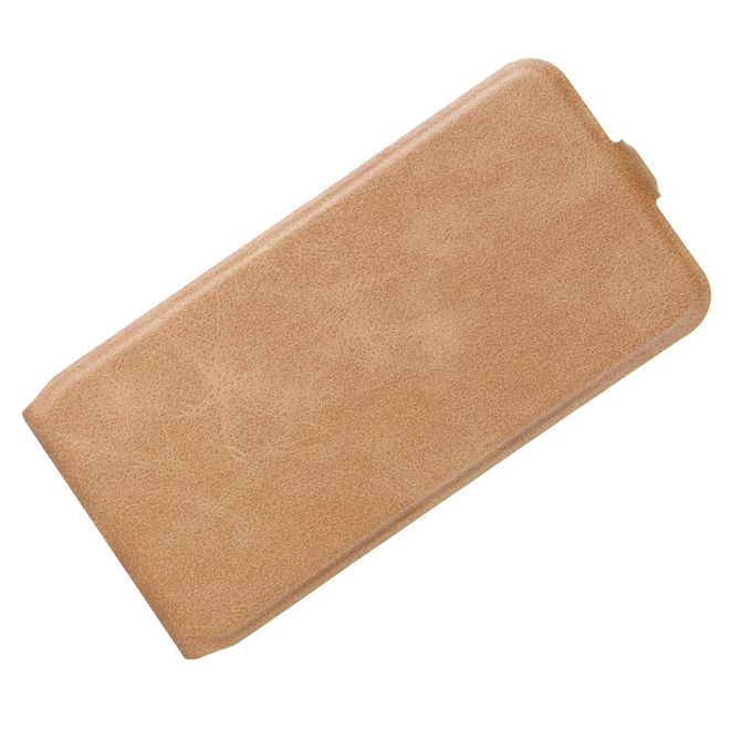 Motorola Moto C Plus Handy Hülle - Crazy Horse Leder Flipcase - vertikal - braun