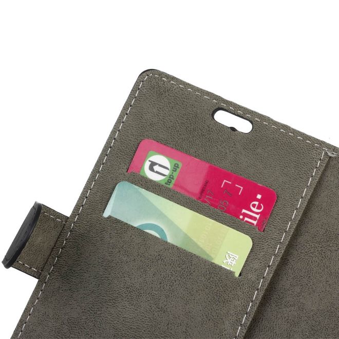 Motorola Moto E4 Plus Handy Hülle - Bookcover aus Leder - mit Magnetverschluss - schwarz