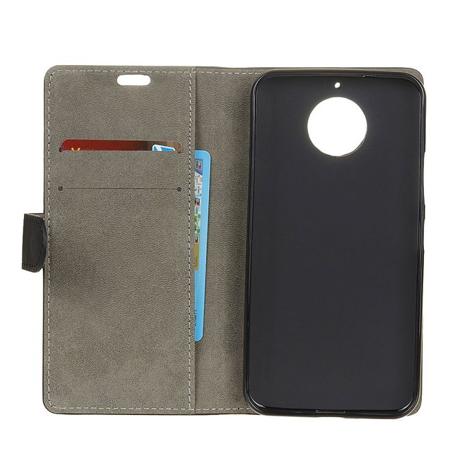 Motorola Moto E4 Plus Handy Hülle - Bookcover aus Leder - mit Magnetverschluss - schwarz