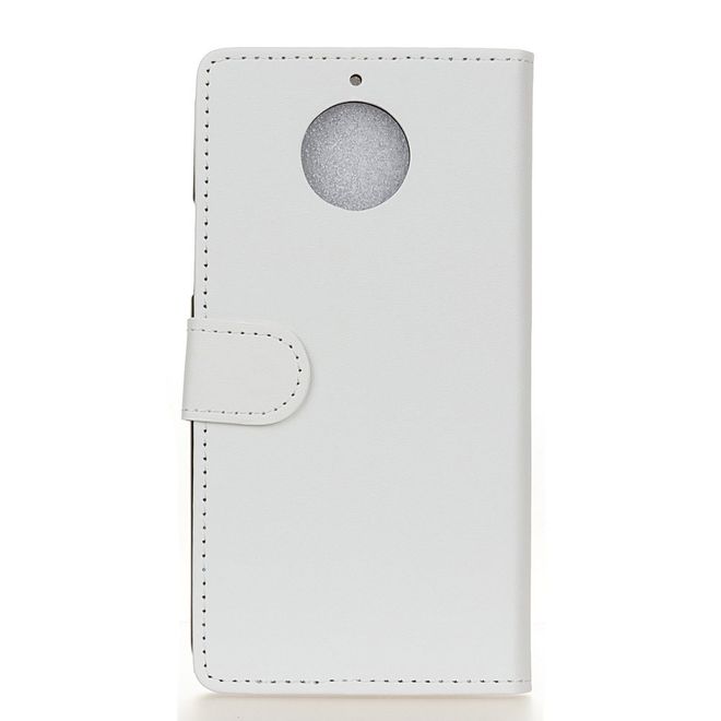 Motorola Moto E4 Plus Handy Hülle - Bookcover aus Leder - mit Magnetverschluss - weiss