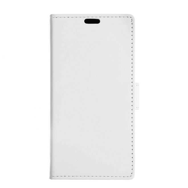 Motorola Moto E4 Plus Handy Hülle - Bookcover aus Leder - mit Magnetverschluss - weiss