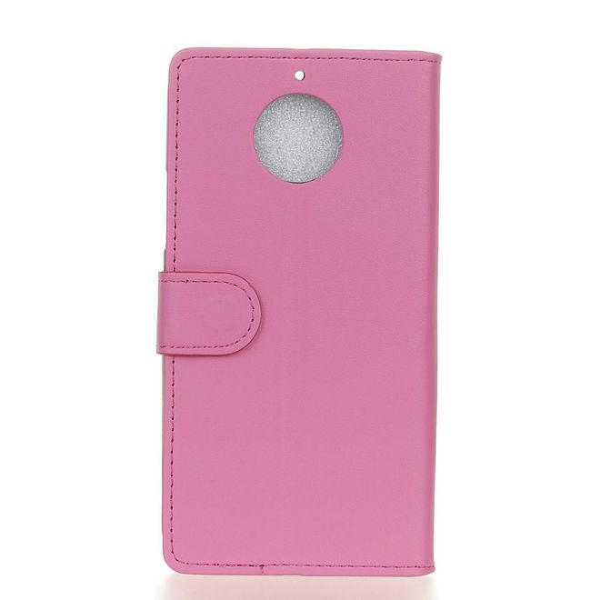 Motorola Moto E4 Plus Handy Hülle - Bookcover aus Leder - mit Magnetverschluss - pink