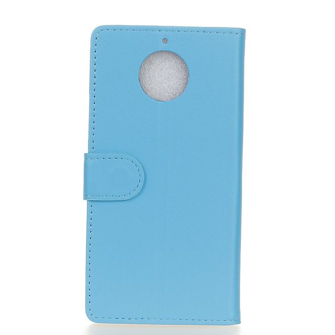 Motorola Moto E4 Plus Handy Hülle - Bookcover aus Leder - mit Magnetverschluss - blau