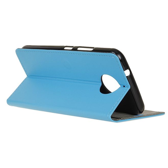 Motorola Moto E4 Plus Handy Hülle - Bookcover aus Leder - mit Magnetverschluss - blau