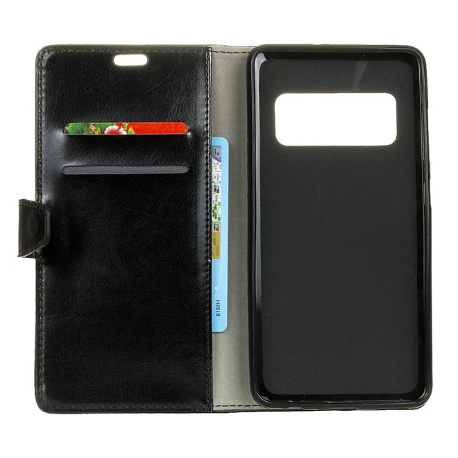 Asus Zenfone AR ZS571KL Handyhülle - Crazy Horse Leder Bookcover - mit Visitenkartenfach - schwarz