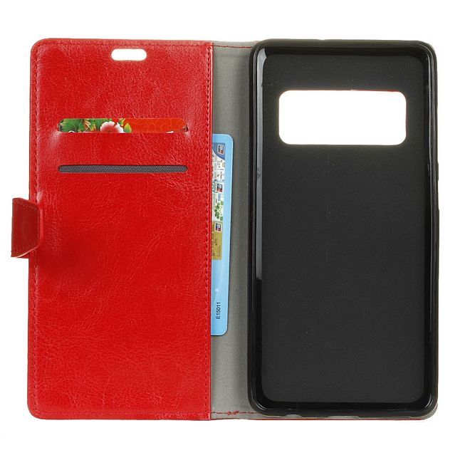 Asus Zenfone AR ZS571KL Handyhülle - Crazy Horse Leder Bookcover - mit Visitenkartenfach - rot