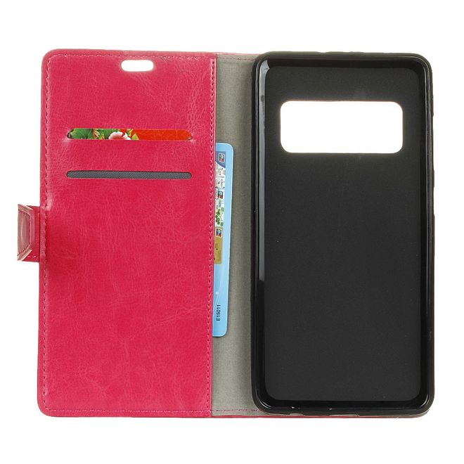 Asus Zenfone AR ZS571KL Handyhülle - Crazy Horse Leder Bookcover - mit Visitenkartenfach - rosa