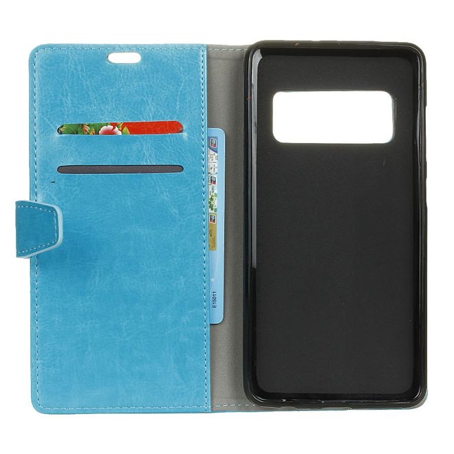 Asus Zenfone AR ZS571KL Handyhülle - Crazy Horse Leder Bookcover - mit Visitenkartenfach - blau