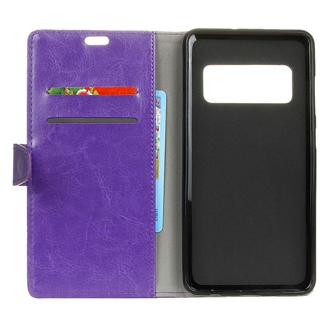 Asus Zenfone AR ZS571KL Handyhülle - Crazy Horse Leder Bookcover - mit Visitenkartenfach - purpur