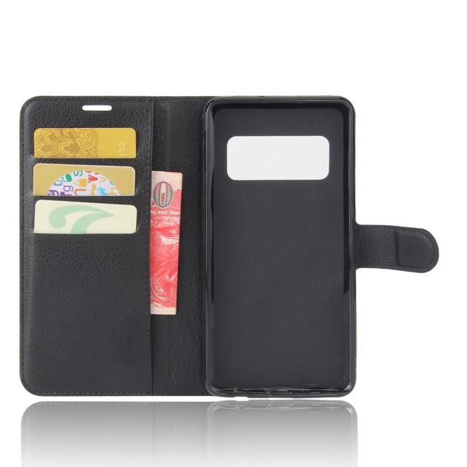 Asus Zenfone AR ZS571KL Hülle - Handy Case aus Leder - mit Standfunktion und Litchitextur - schwarz