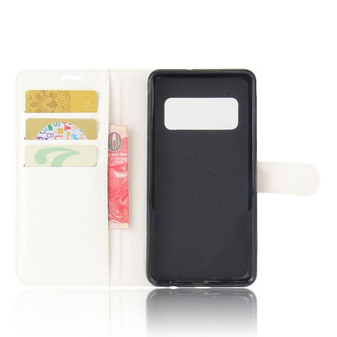 Asus Zenfone AR ZS571KL Hülle - Handy Case aus Leder - mit Standfunktion und Litchitextur - weiss
