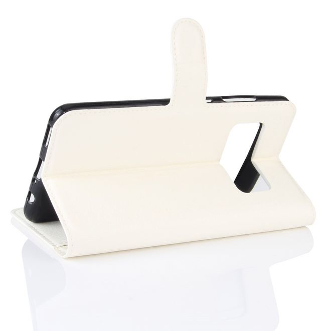 Asus Zenfone AR ZS571KL Hülle - Handy Case aus Leder - mit Standfunktion und Litchitextur - weiss