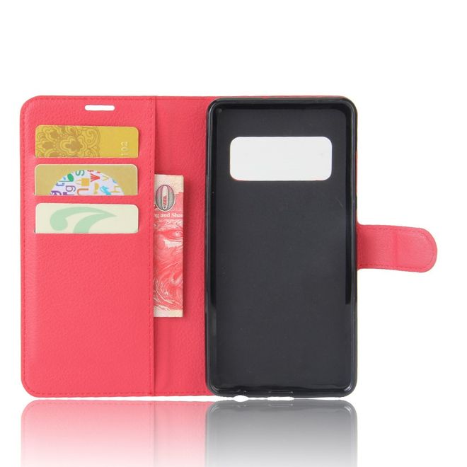 Asus Zenfone AR ZS571KL Hülle - Handy Case aus Leder - mit Standfunktion und Litchitextur - rot