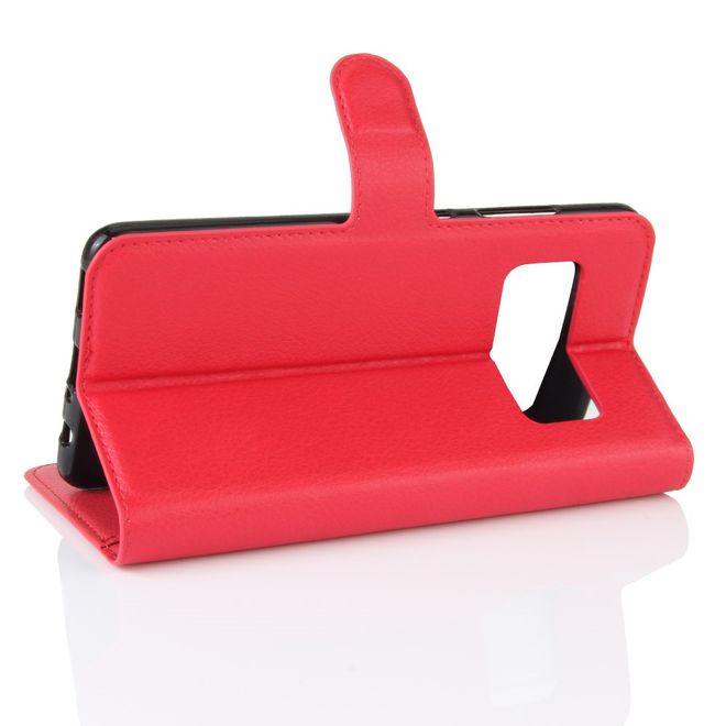 Asus Zenfone AR ZS571KL Hülle - Handy Case aus Leder - mit Standfunktion und Litchitextur - rot