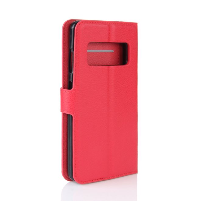 Asus Zenfone AR ZS571KL Hülle - Handy Case aus Leder - mit Standfunktion und Litchitextur - rot