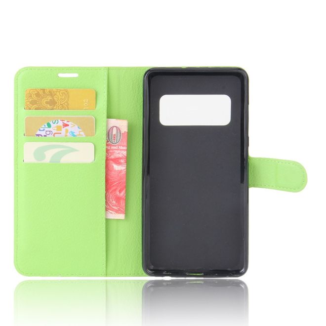 Asus Zenfone AR ZS571KL Hülle - Handy Case aus Leder - mit Standfunktion und Litchitextur - grün