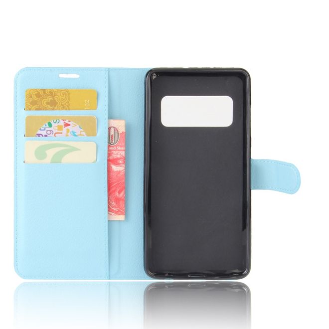 Asus Zenfone AR ZS571KL Hülle - Handy Case aus Leder - mit Standfunktion und Litchitextur - hellblau