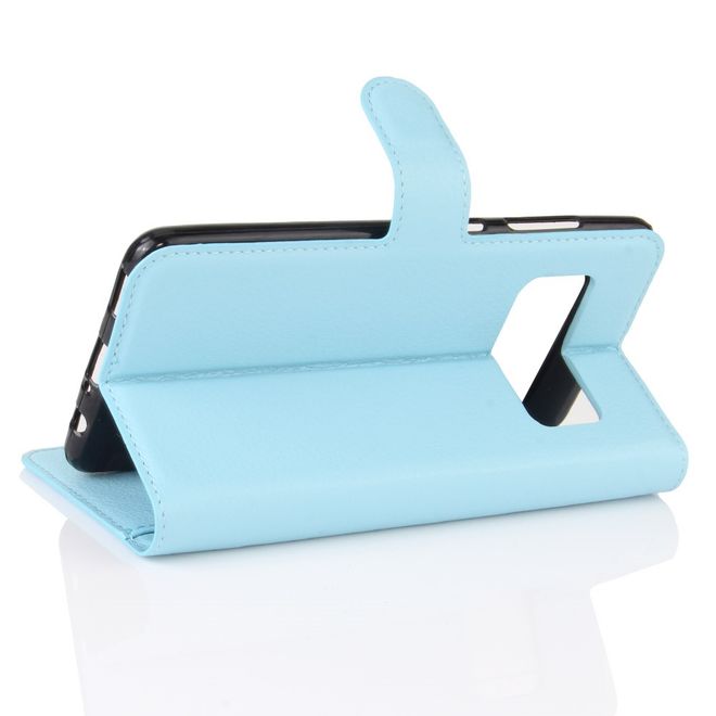 Asus Zenfone AR ZS571KL Hülle - Handy Case aus Leder - mit Standfunktion und Litchitextur - hellblau