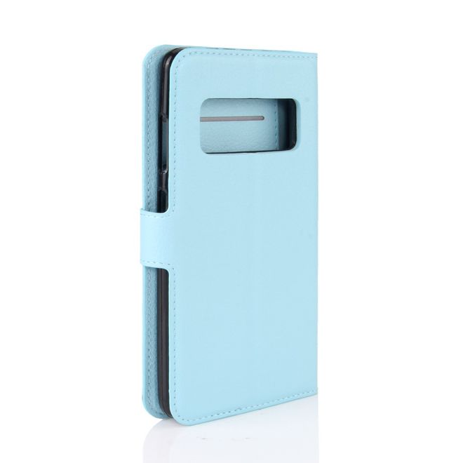 Asus Zenfone AR ZS571KL Hülle - Handy Case aus Leder - mit Standfunktion und Litchitextur - hellblau