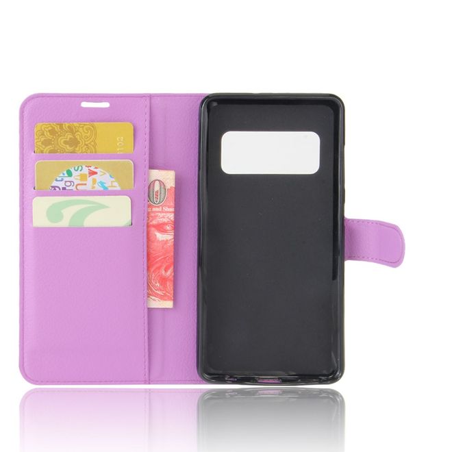 Asus Zenfone AR ZS571KL Hülle - Handy Case aus Leder - mit Standfunktion und Litchitextur - purpur