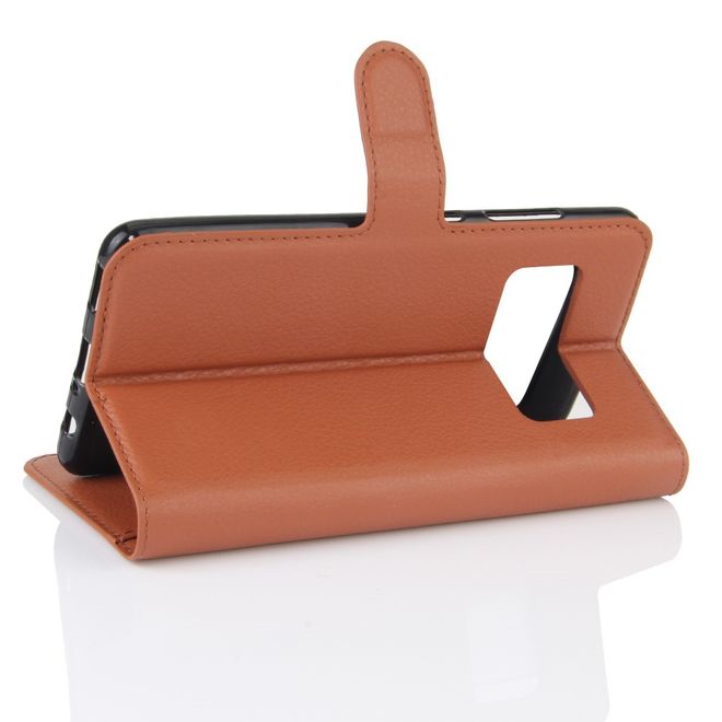 Asus Zenfone AR ZS571KL Hülle - Handy Case aus Leder - mit Standfunktion und Litchitextur - braun