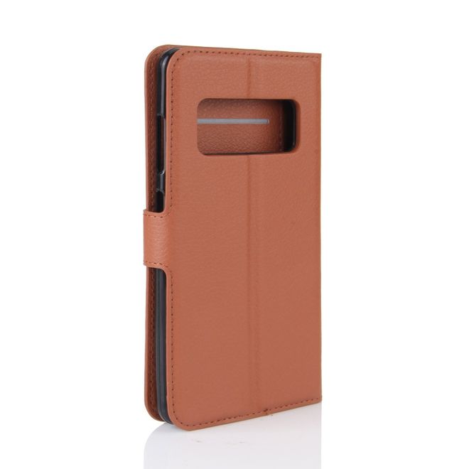 Asus Zenfone AR ZS571KL Hülle - Handy Case aus Leder - mit Standfunktion und Litchitextur - braun
