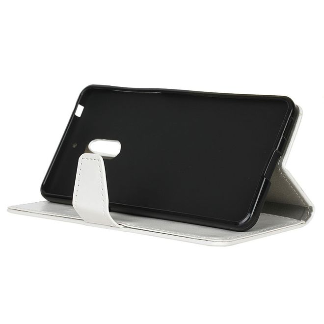 Wiko View XL Handyhülle - Crazy Horse Leder Bookcover - mit Standfunktion - weiss