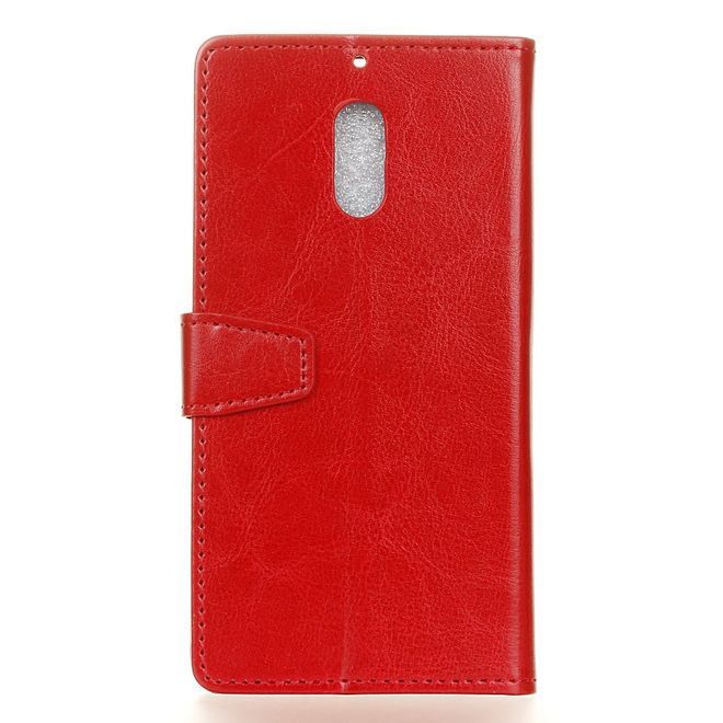 Wiko View XL Handyhülle - Crazy Horse Leder Bookcover - mit Standfunktion - rot