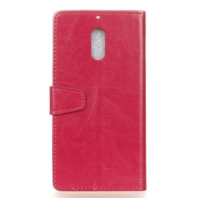 Wiko View XL Handyhülle - Crazy Horse Leder Bookcover - mit Standfunktion - rosa