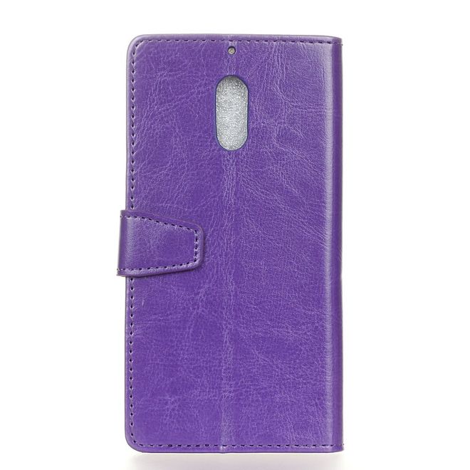 Wiko View XL Handyhülle - Crazy Horse Leder Bookcover - mit Standfunktion - purpur