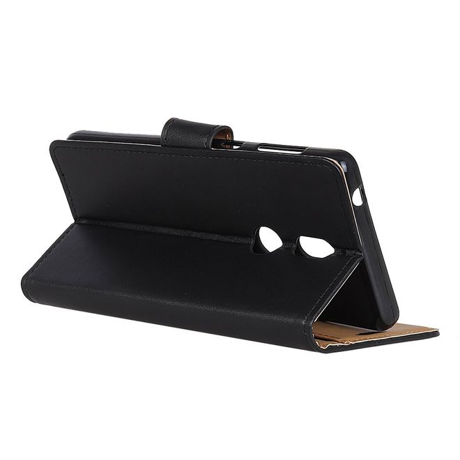Nokia 7 Handy Cover - Hülle aus Leder - mit Standfunktion - schwarz