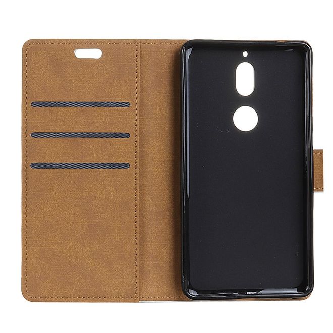 Nokia 7 Handy Cover - Hülle aus Leder - mit Standfunktion - schwarz