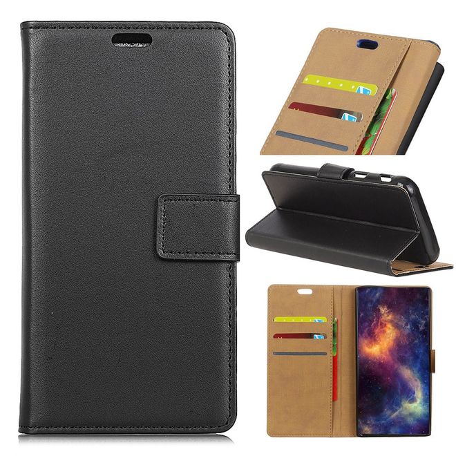 Wiko View XL Handyhülle - Magnetisches Case aus Leder - mit Standfunktion - schwarz