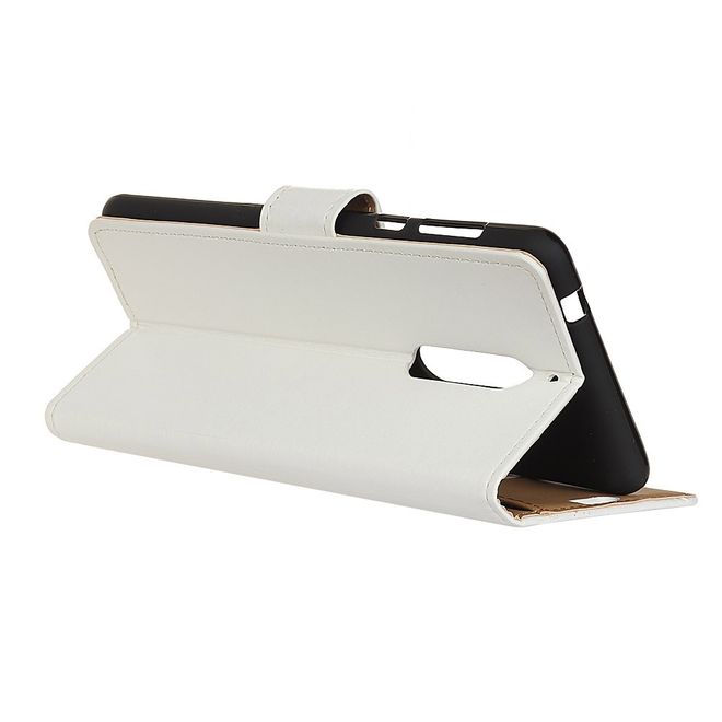 Wiko View XL Handyhülle - Magnetisches Case aus Leder - mit Standfunktion - weiss