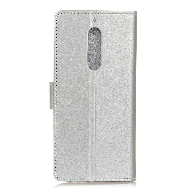 Wiko View XL Handyhülle - Magnetisches Case aus Leder - mit Standfunktion - silber
