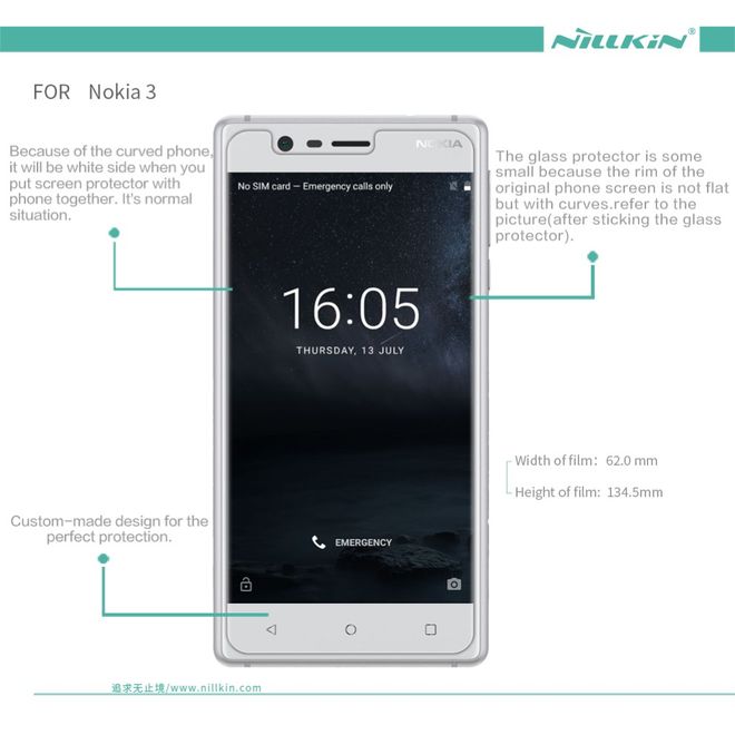 Nillkin - Nokia 3 Display Schutzfolie - Matt Anti-Glare - Matte Series