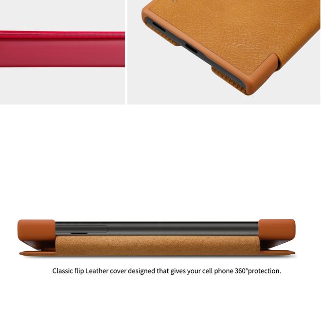 Nillkin - Sony Xperia XA1 Plus Hülle - Leder Book Case - Qin Series - braun