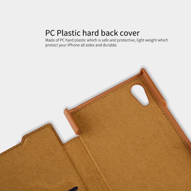 Nillkin - Sony Xperia XA1 Plus Hülle - Leder Book Case - Qin Series - braun
