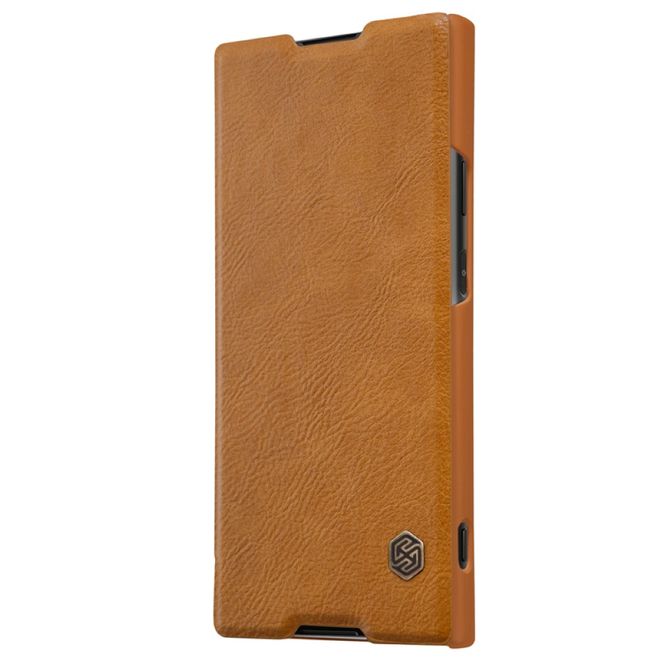 Nillkin - Sony Xperia XA1 Plus Hülle - Leder Book Case - Qin Series - braun