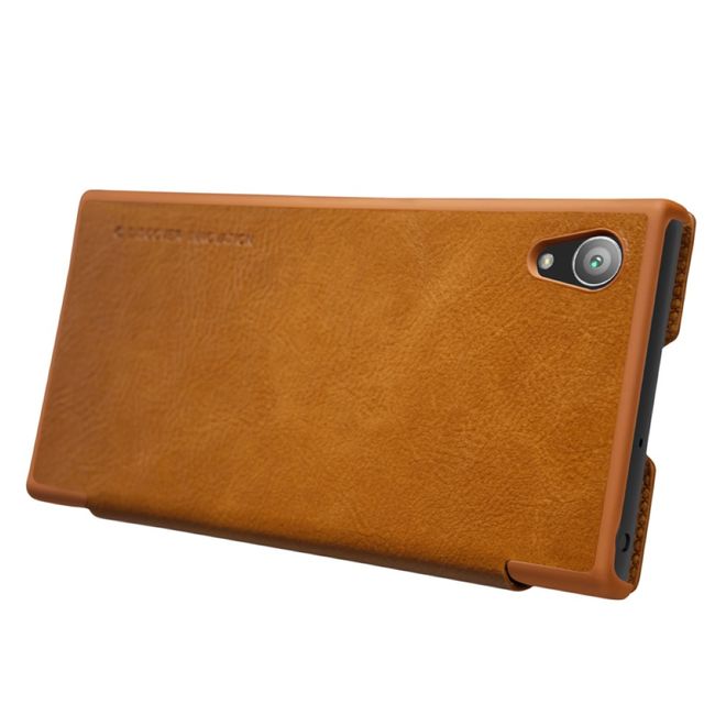 Nillkin - Sony Xperia XA1 Plus Hülle - Leder Book Case - Qin Series - braun