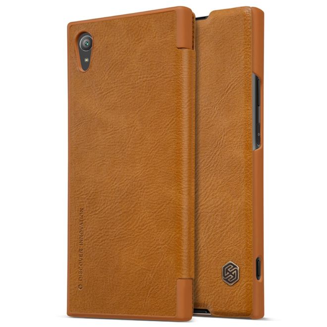 Nillkin - Sony Xperia XA1 Plus Hülle - Leder Book Case - Qin Series - braun